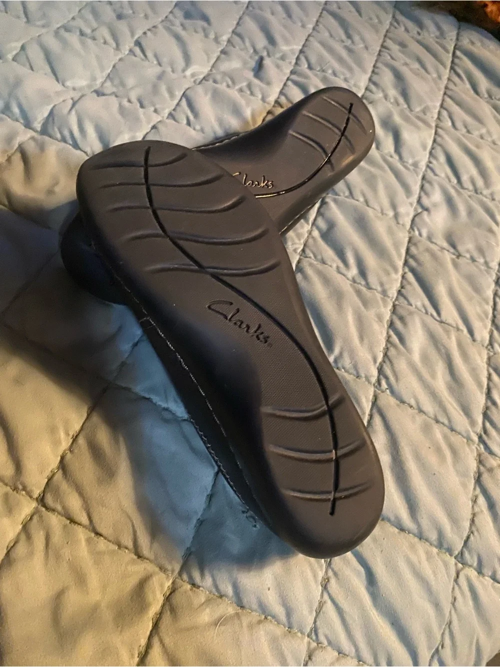 Clarks Black Leather Slip-On Loafers